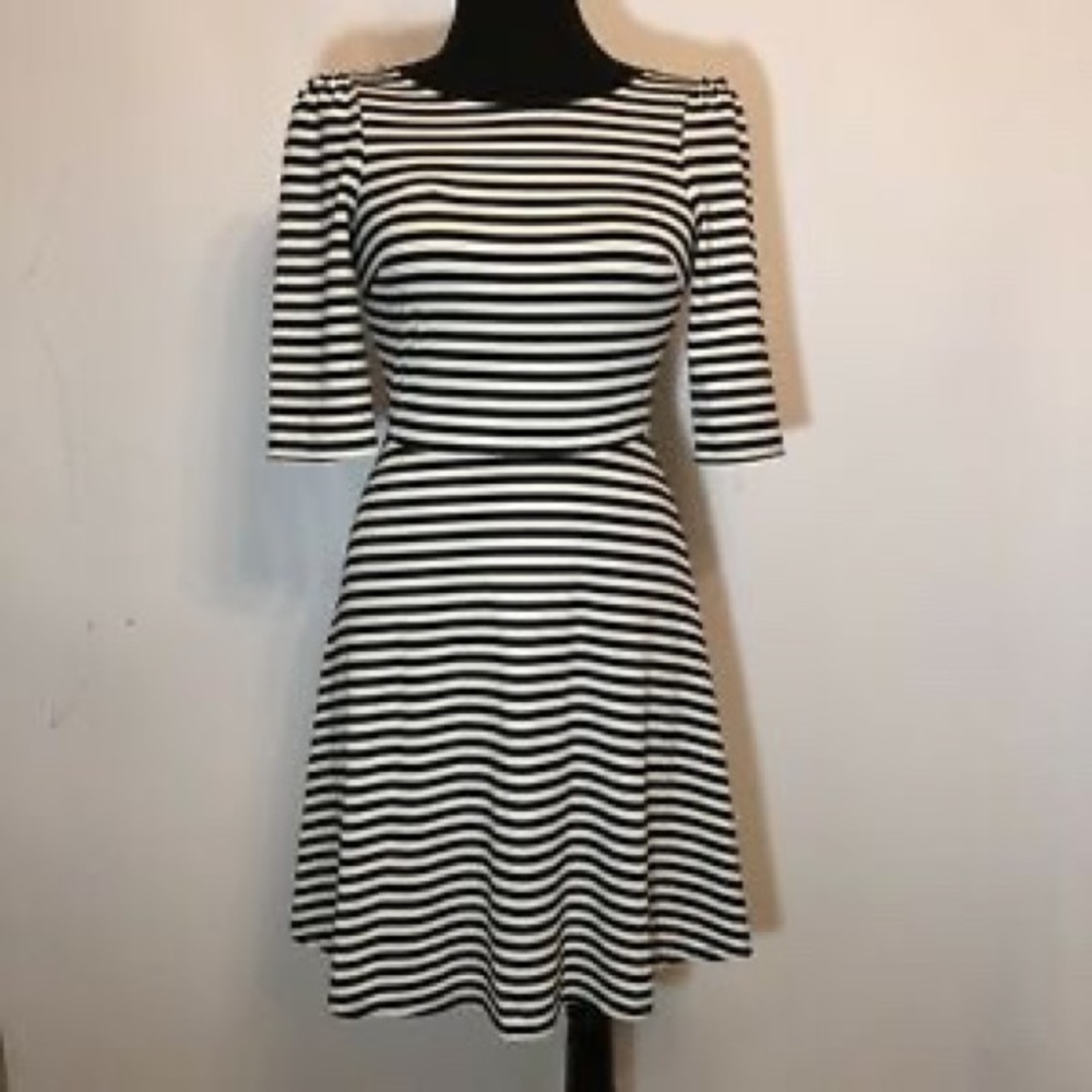 Katy Striped Fit and Flare Dress